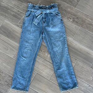 Hudson Remi High Rise Paper Bag Straight Jeans